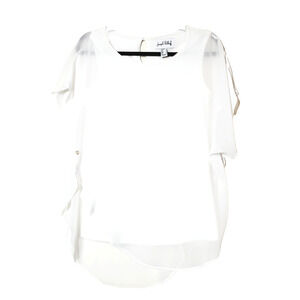 Joseph Ribkoff Womens 8 White Top Lightweight Layered Flowey Resort Cruise